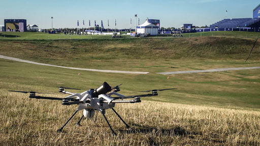 Tethered drones for event security