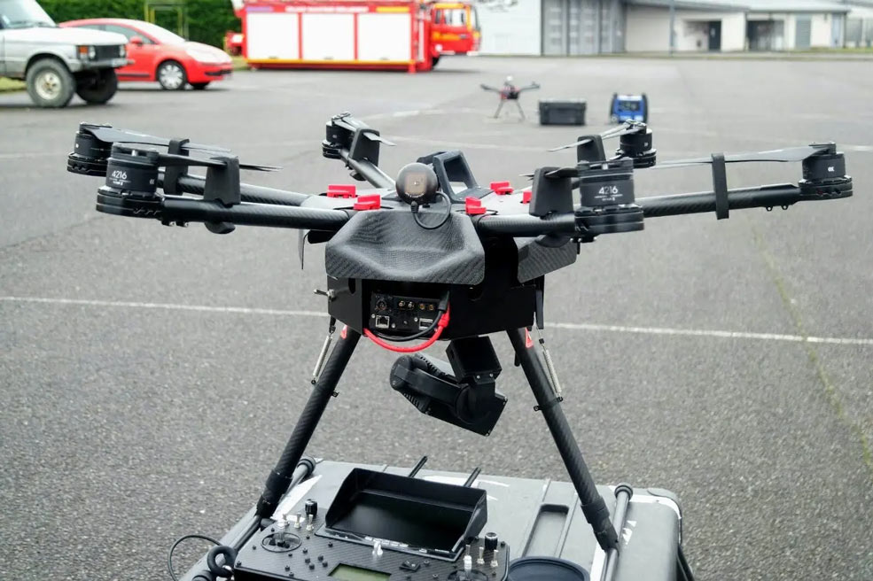 Tethered drones for event security