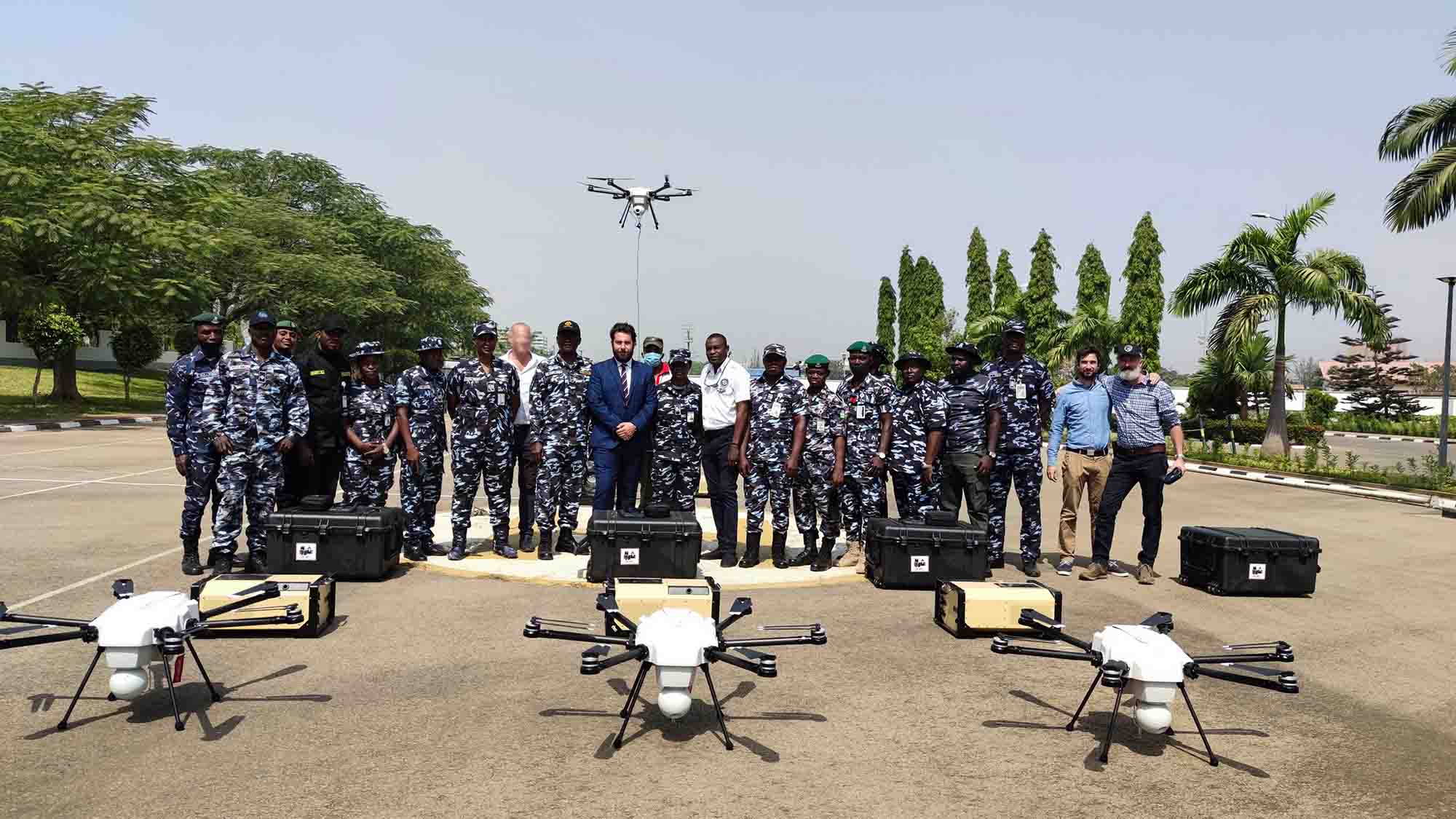 Nigerian Police Drone Team with Elistair Pilots and Orion Drones Systems