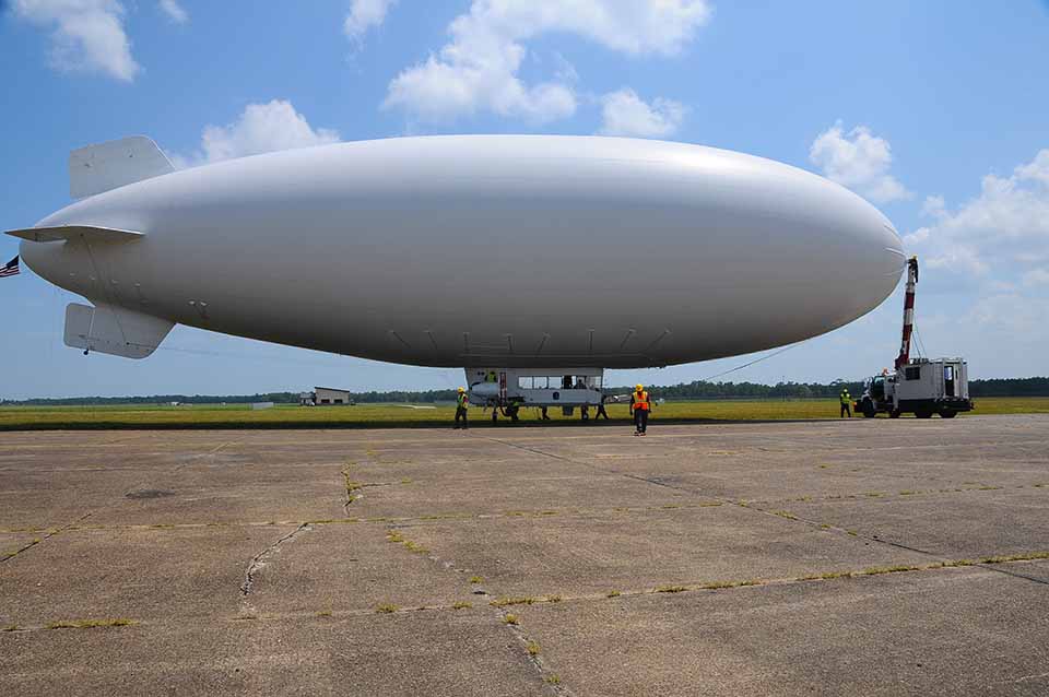 Picture of an aerostat on the ground