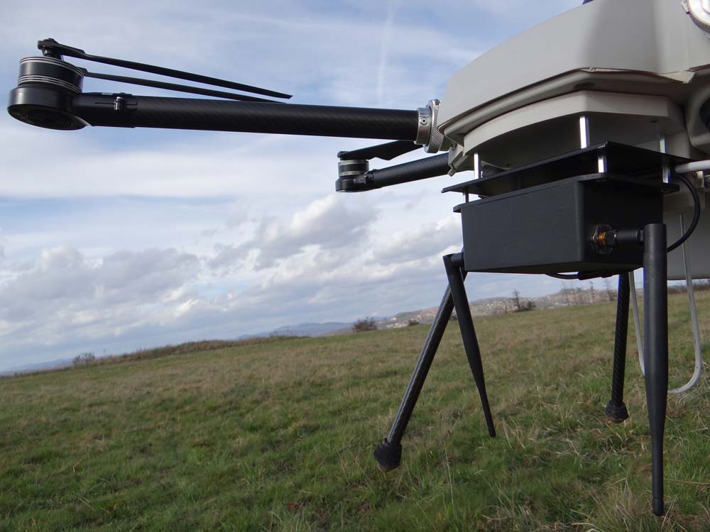 Close-up of a drone ready for deployment in the field