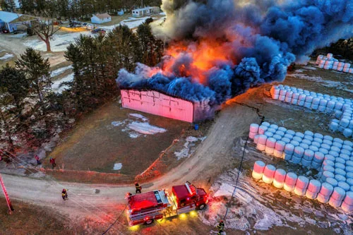 Drone assessing the damage of a natural disaster