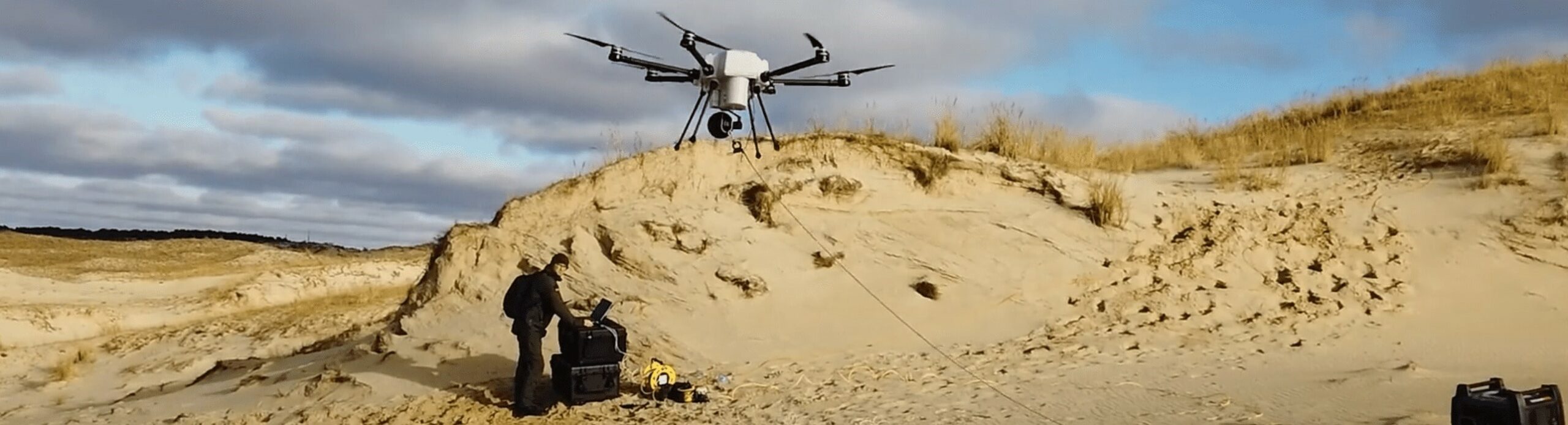 Military drone for a monitoring operation at Russia border