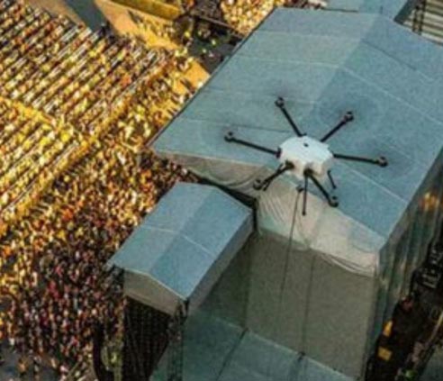 Tethered drones for event security