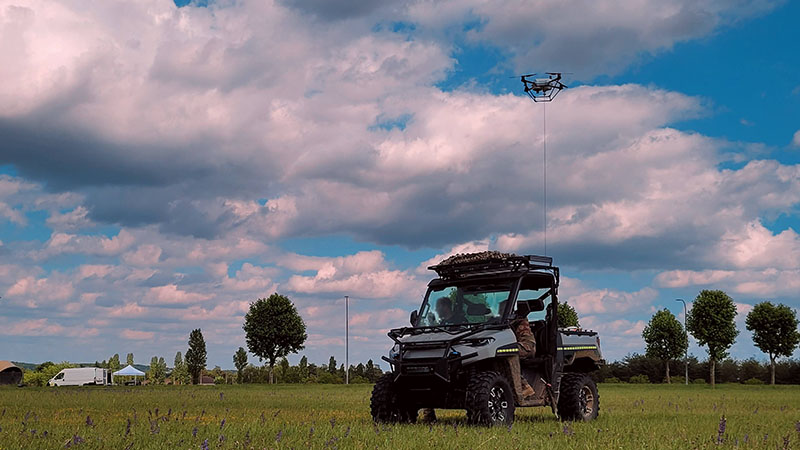 Khronos DroneBox - Tethered UAV on a military vehicle during Cohoma exercices