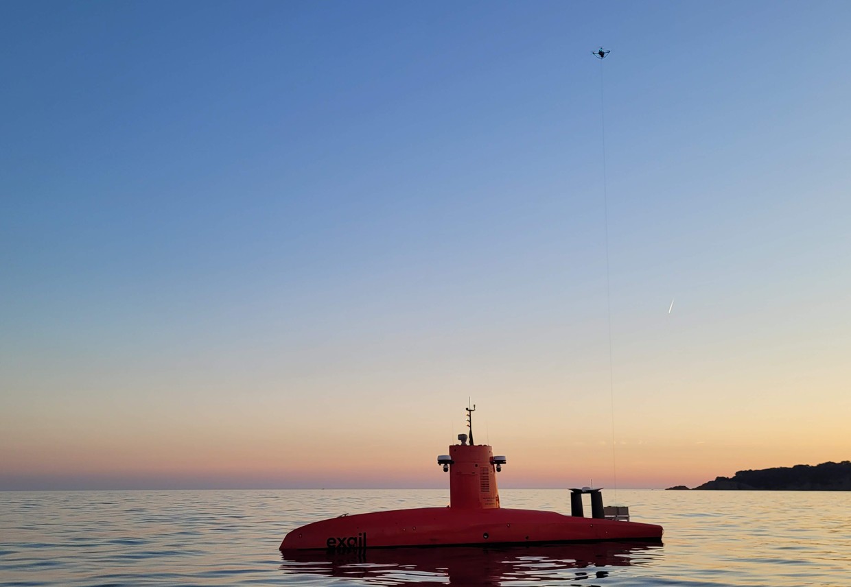 elistair exail tethered drone and usv follow me